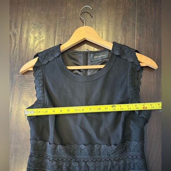 Kobi Halperin Black Loren Lace Trim Fit Flare Sleeveless Dress Size 10 - Picture 4 of 7
